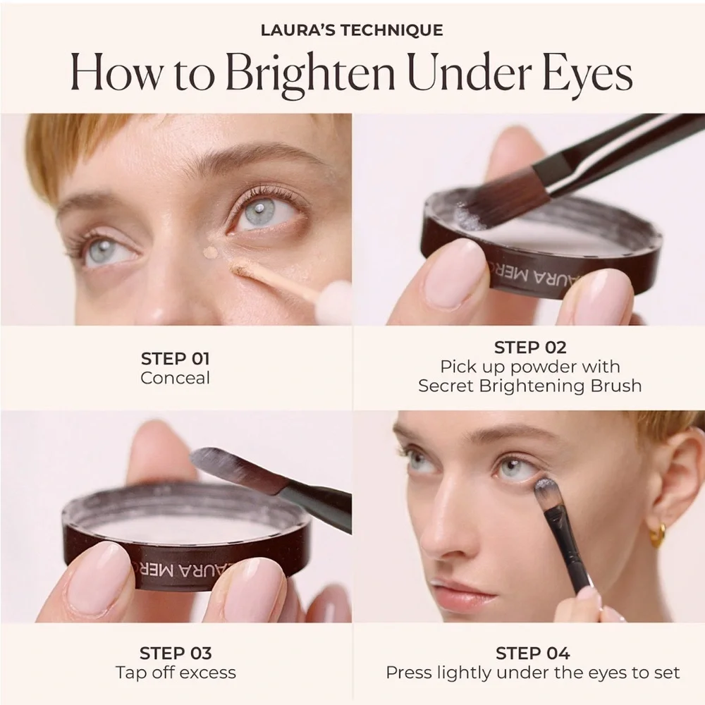 Laura mercier💄Secret Under Eye Brightening Loose Makeup Setting Powder-White NIB
